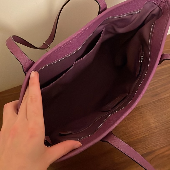 Purple Coach Zip Top Tote - Picture 3 of 5